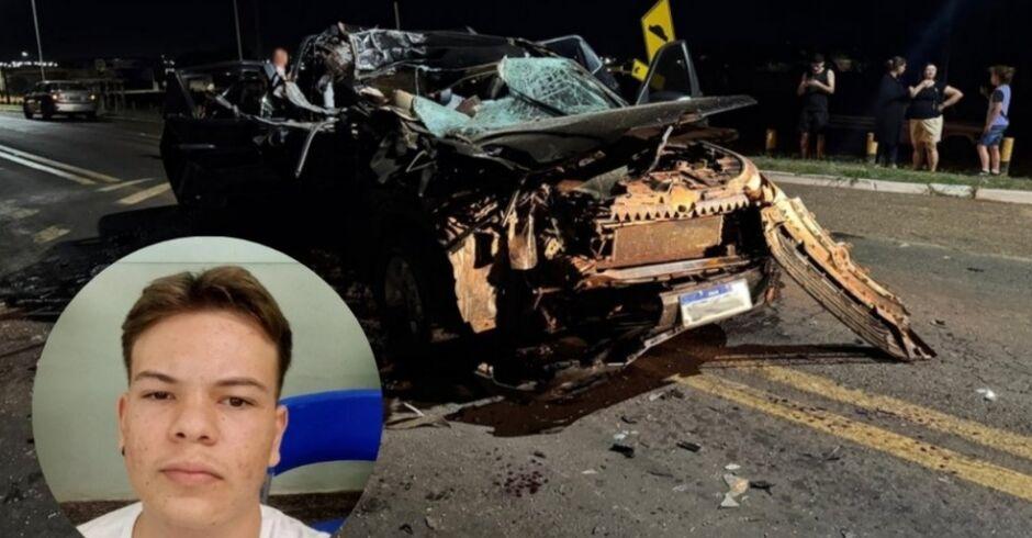 Jovem morre em batida entre caminhonete e carreta na BR-376, em Ivinhema  